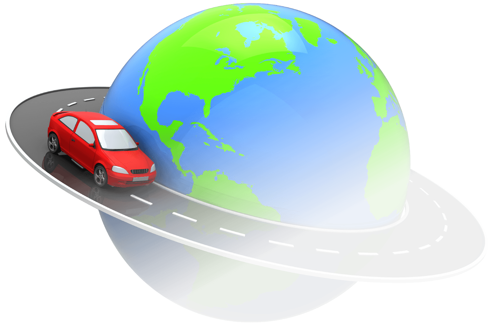 Car traveling around the world