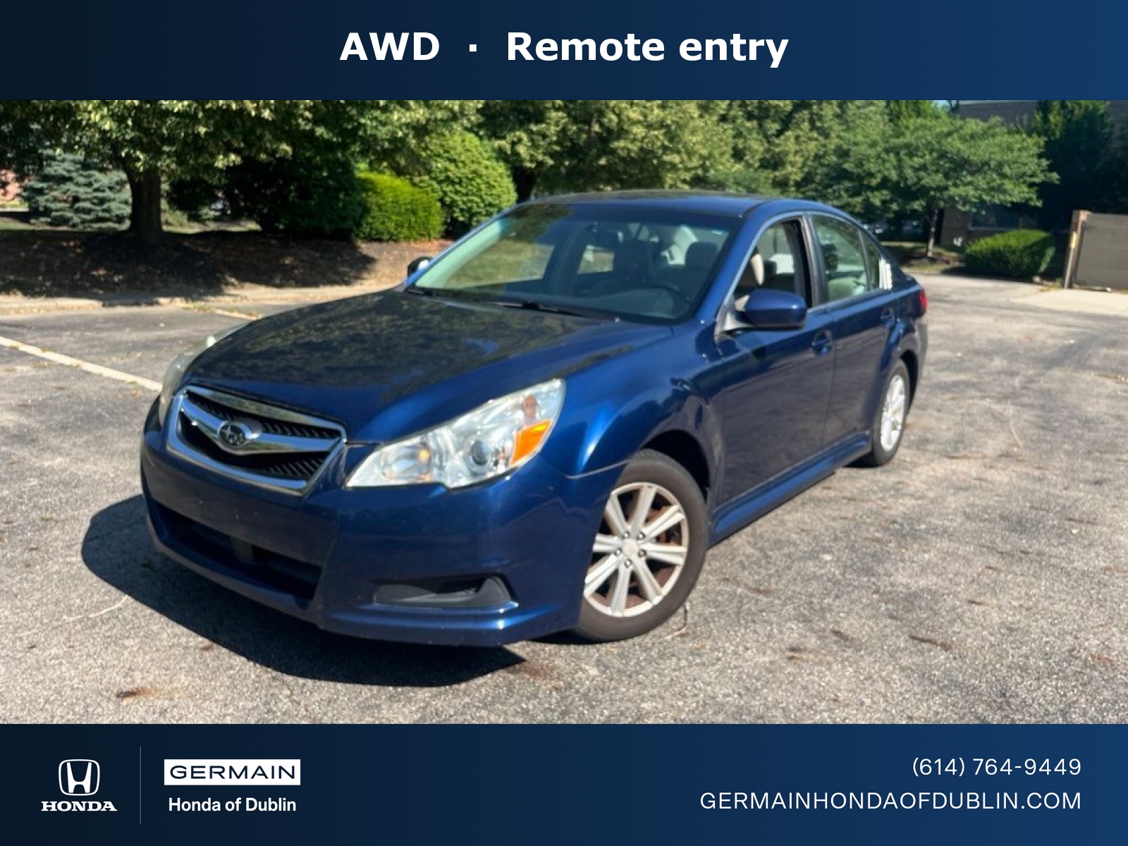 Azurite Blue Pearl 2010 Subaru Legacy Sedan All-Wheel Drive 6-Speed Manual