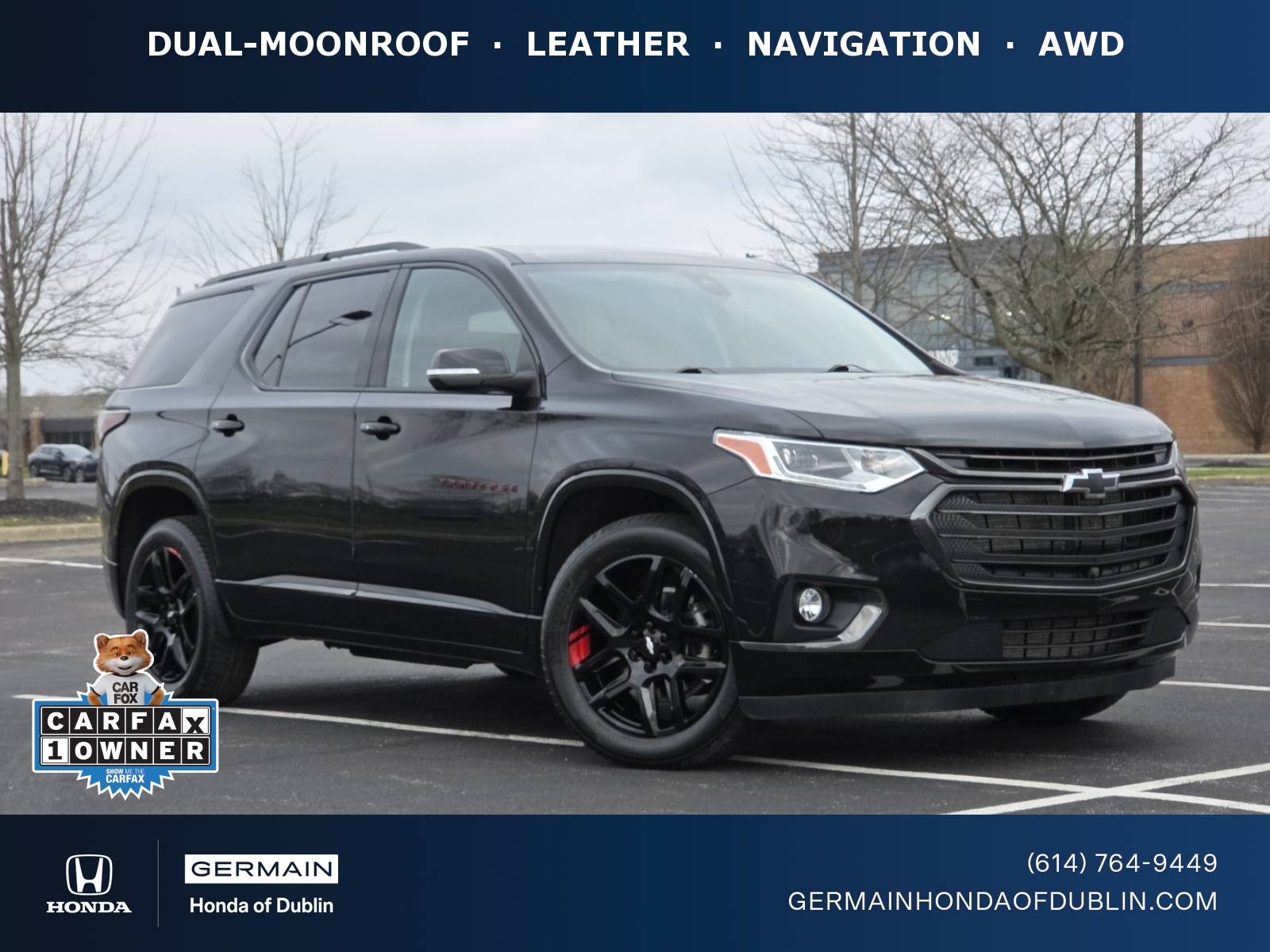 Mosaic Black Metallic 2021 Chevrolet Traverse Premier AWD SUV / Crossover Four-Wheel Drive Automatic