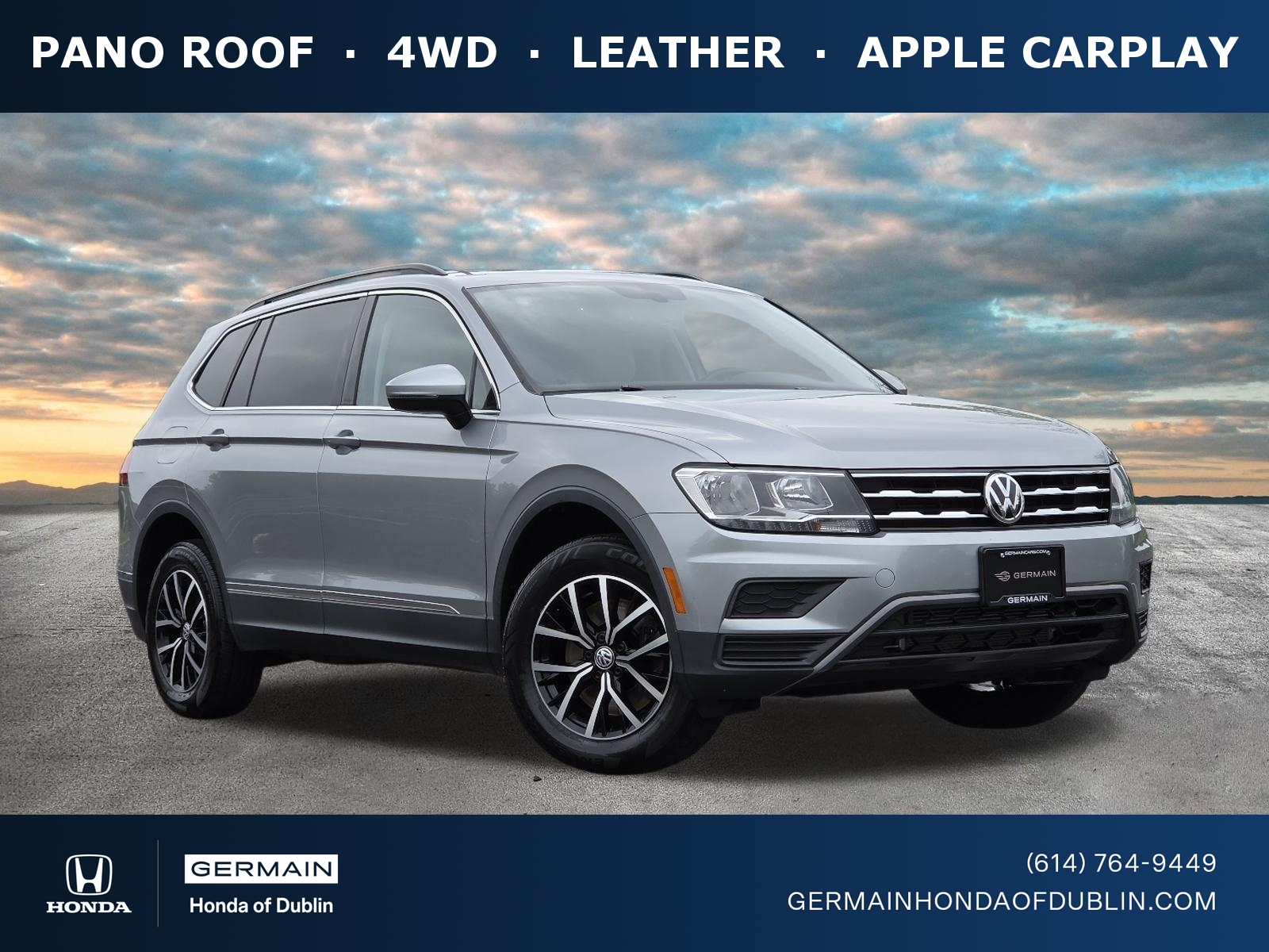 Silver Metallic 2021 Volkswagen Tiguan SUV / Crossover All-Wheel Drive Automatic