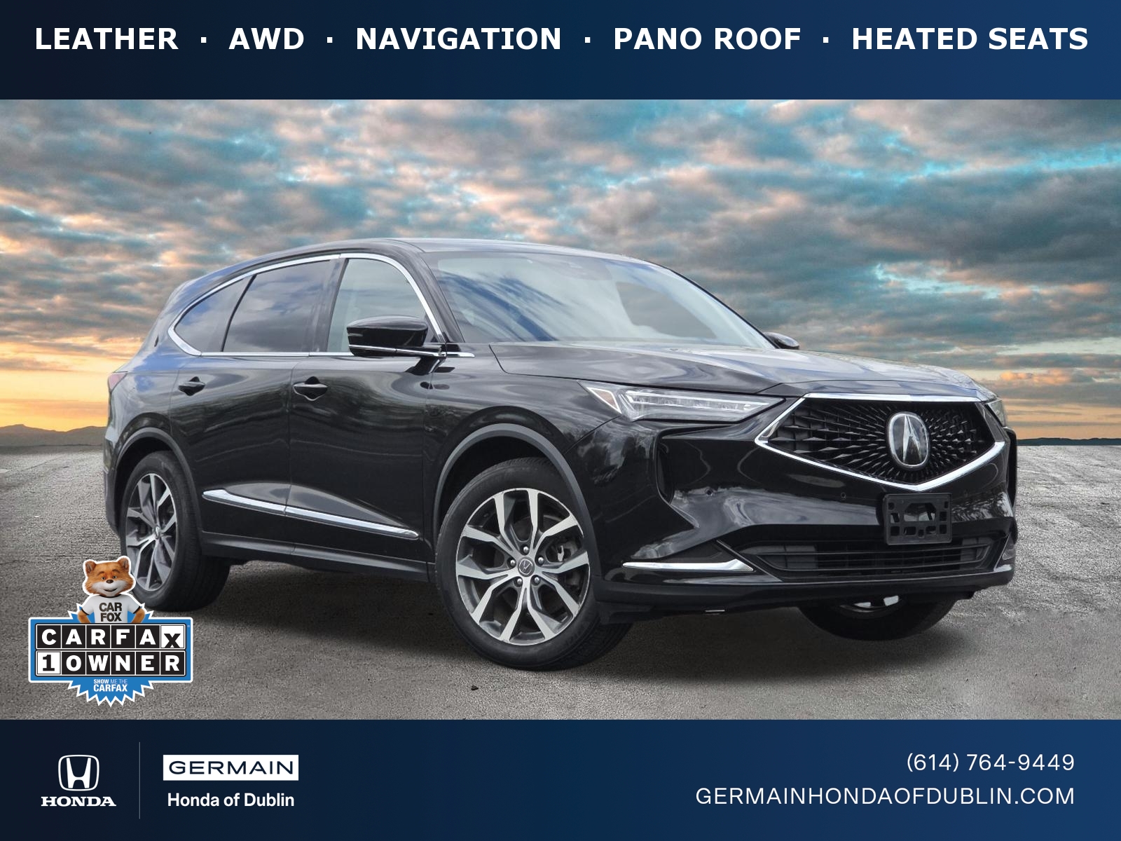 Majestic Black Pearl 2023 Acura MDX SH-AWD with Technology Package SUV / Crossover All-Wheel Drive Automatic