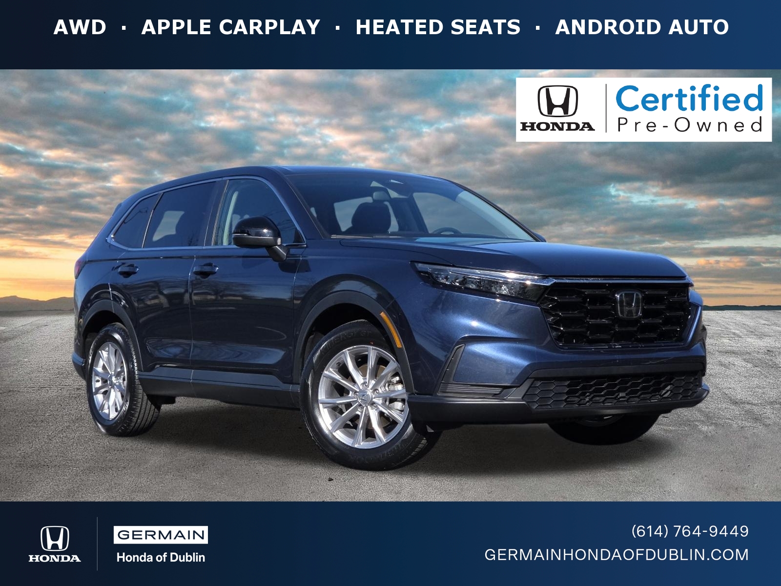 Still Night Pearl 2023 Honda CR-V EX AWD SUV / Crossover All-Wheel Drive Automatic