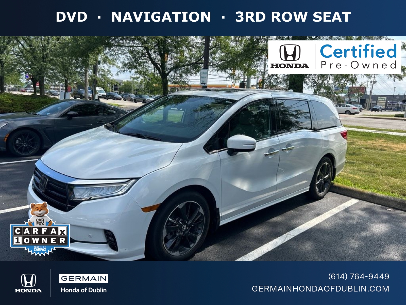 Platinum White Pearl 2023 Honda Odyssey Minivan Front-Wheel Drive Automatic