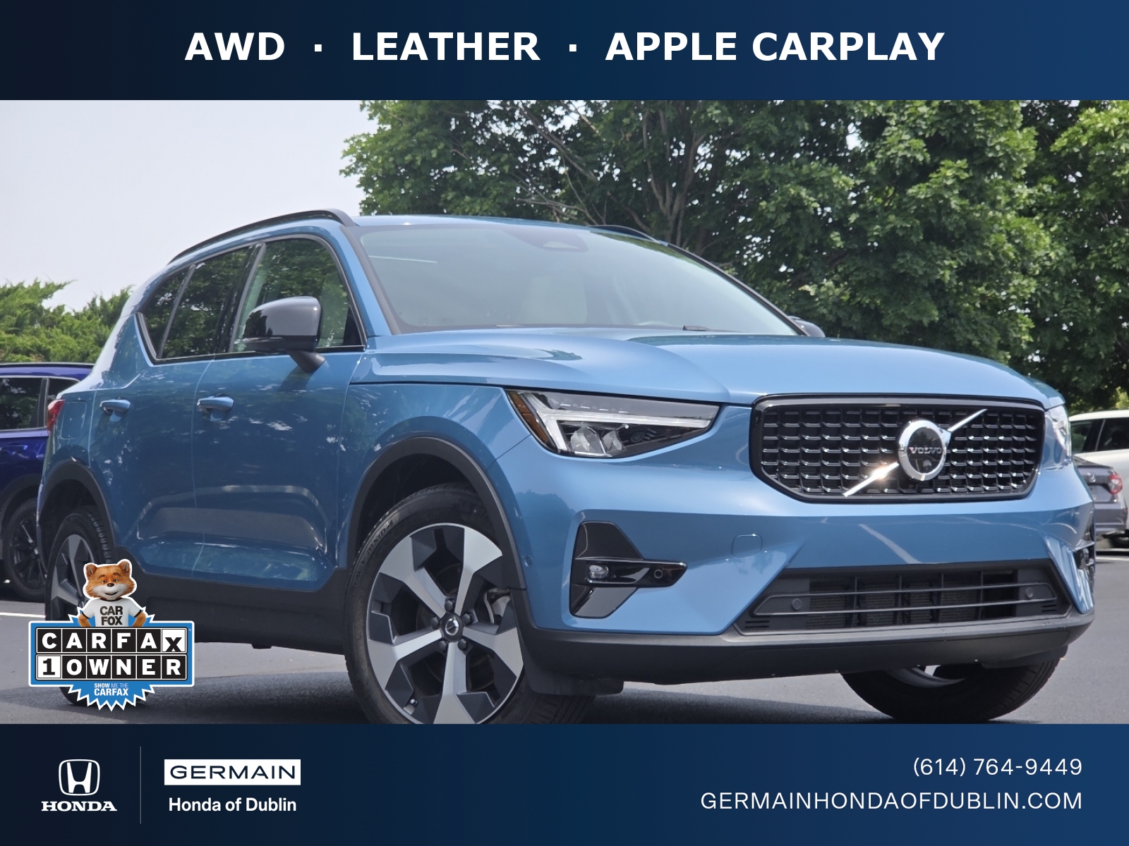 Blue Metallic 2023 Volvo XC40 B5 Plus Dark Theme AWD SUV / Crossover All-Wheel Drive Automatic