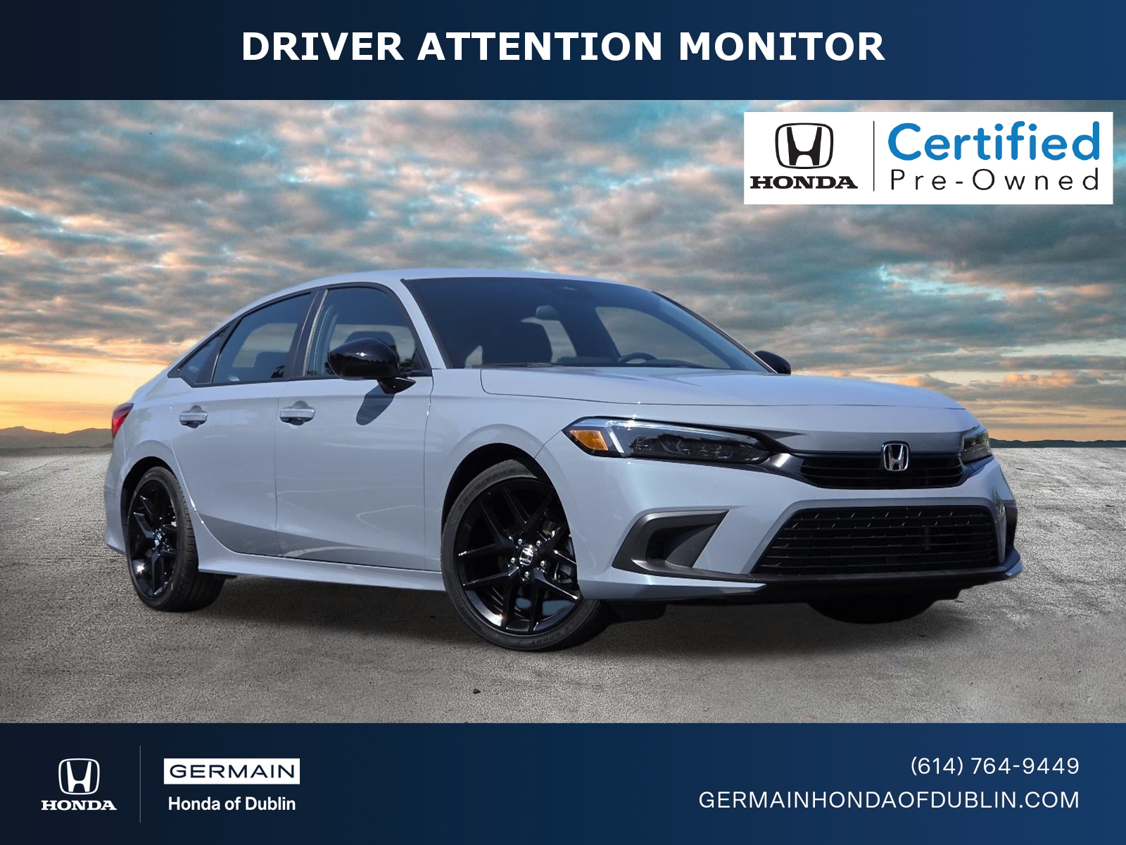 Gray 2024 Honda Civic Sedan Front-Wheel Drive Automatic