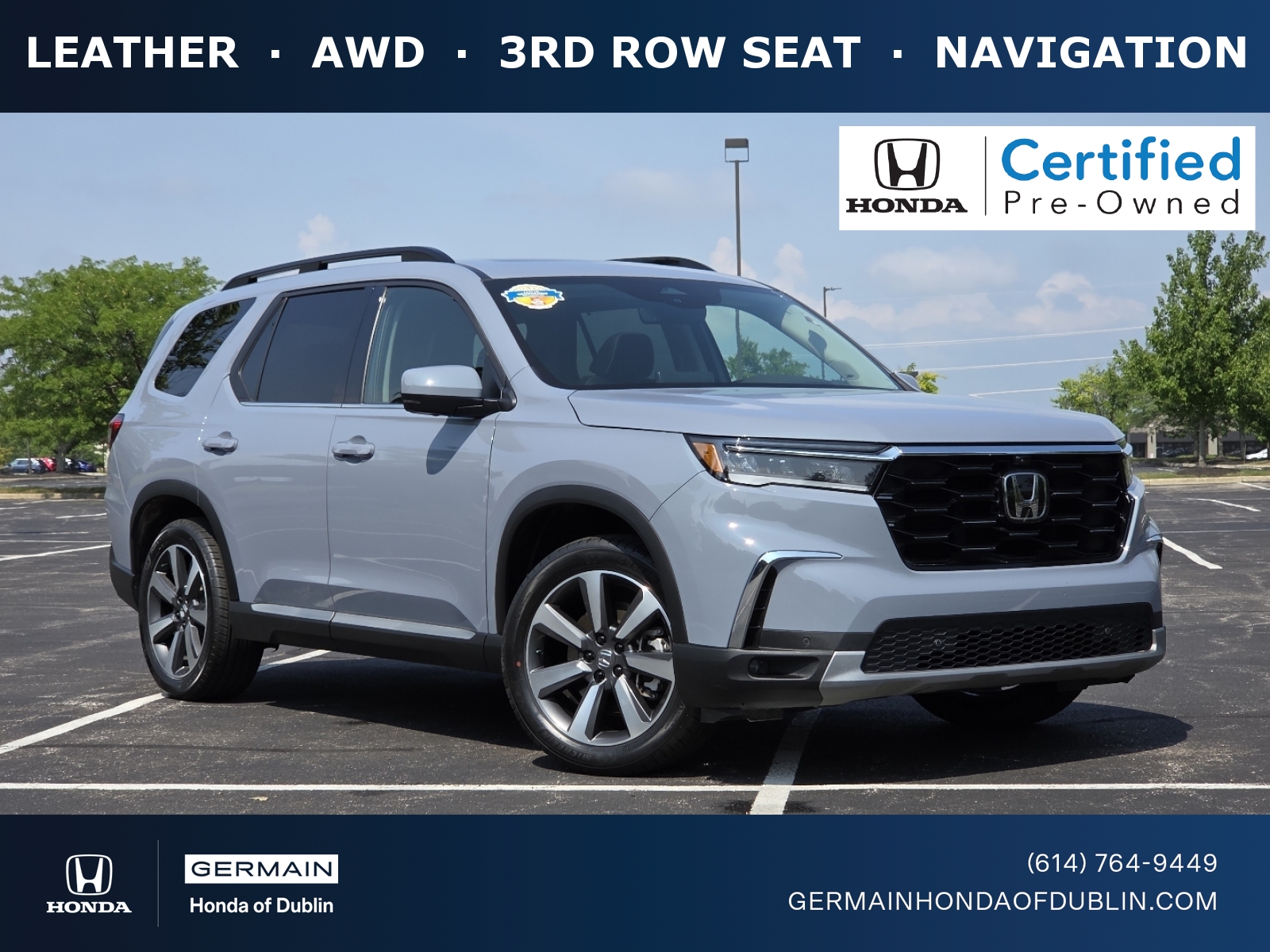 Sonic Gray Pearl 2024 Honda Pilot SUV / Crossover All-Wheel Drive Automatic
