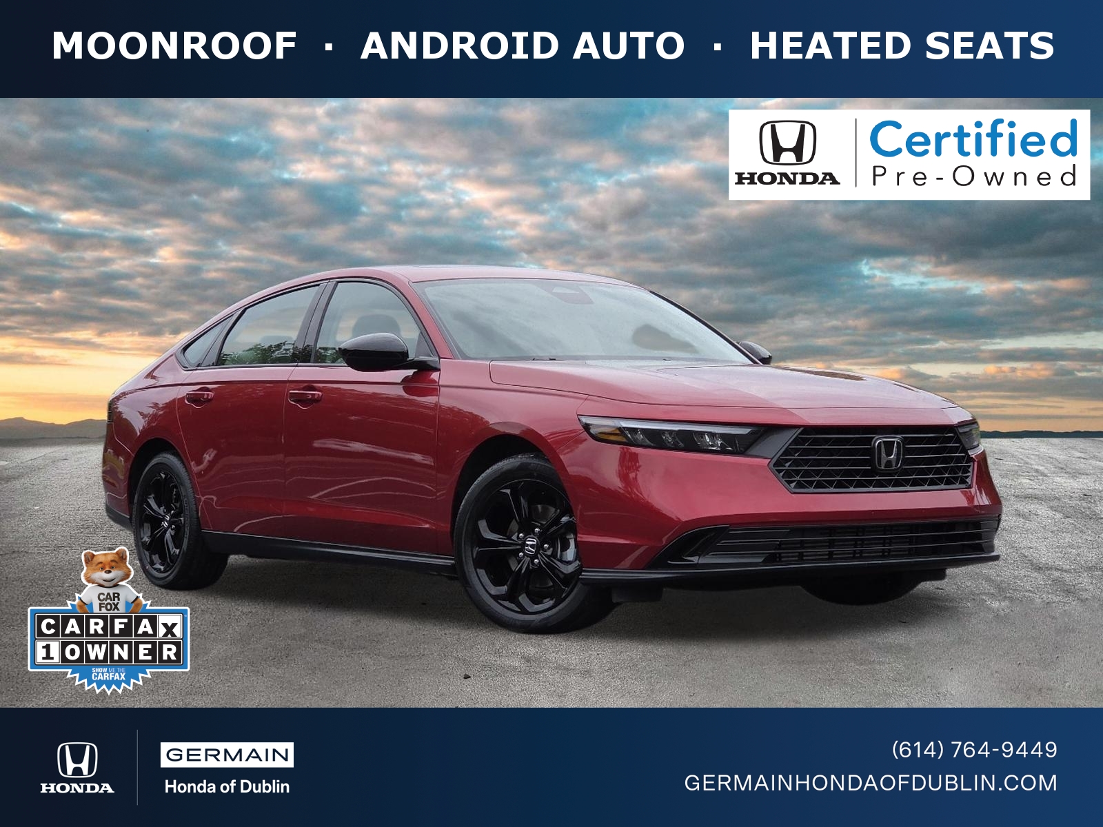 Radiant Red Metallic 2025 Honda Accord Sedan Front-Wheel Drive Automatic