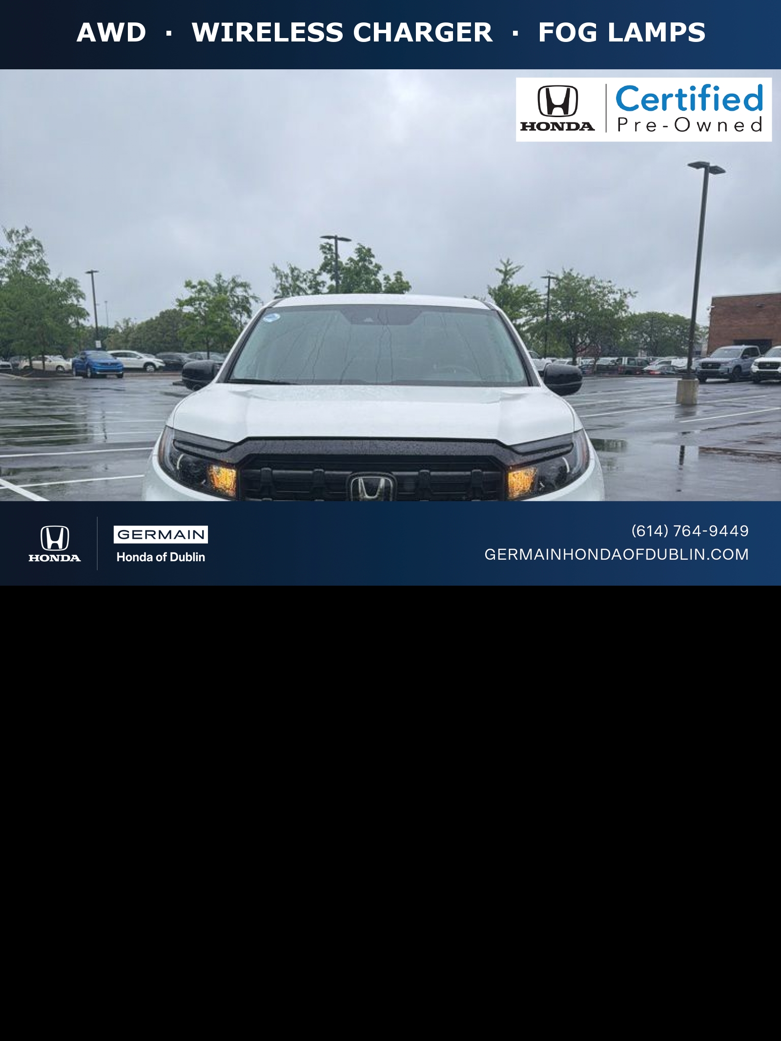 White 2025 Honda Ridgeline Sport AWD Pickup Truck All-Wheel Drive 9-Speed Automatic