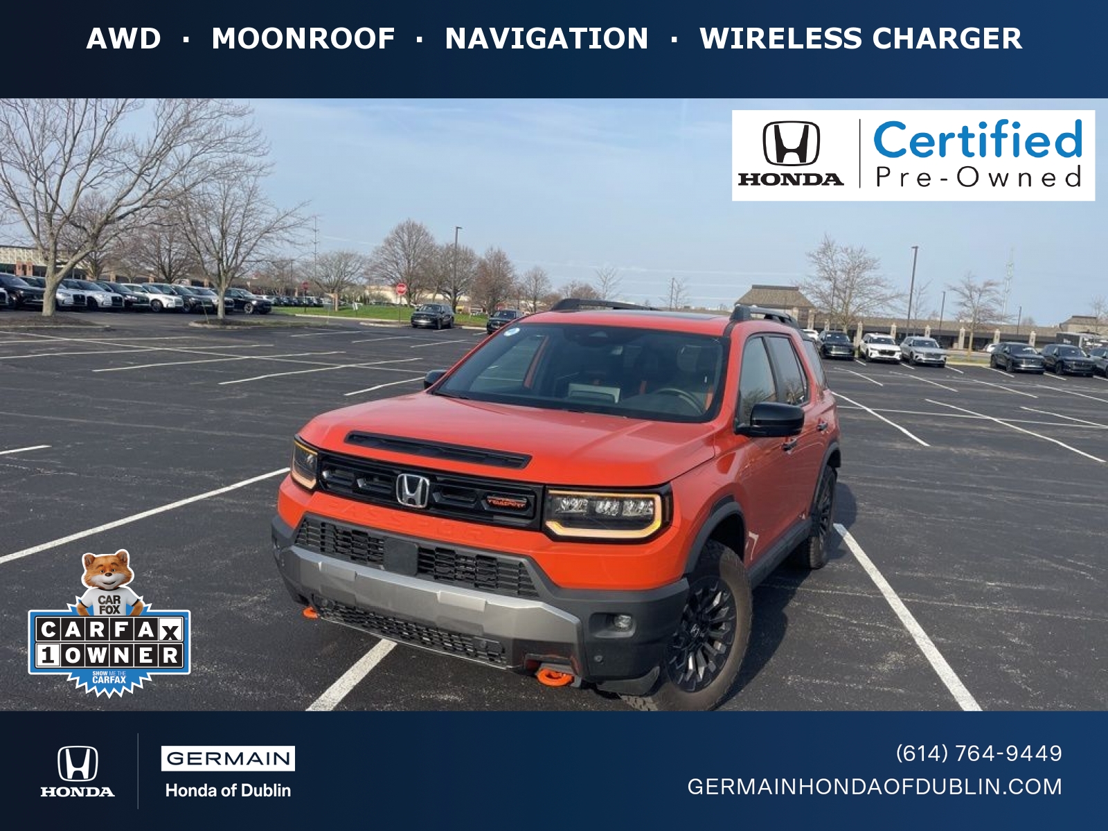 Sunset Orange 2026 Honda Passport TrailSport AWD SUV / Crossover All-Wheel Drive Automatic