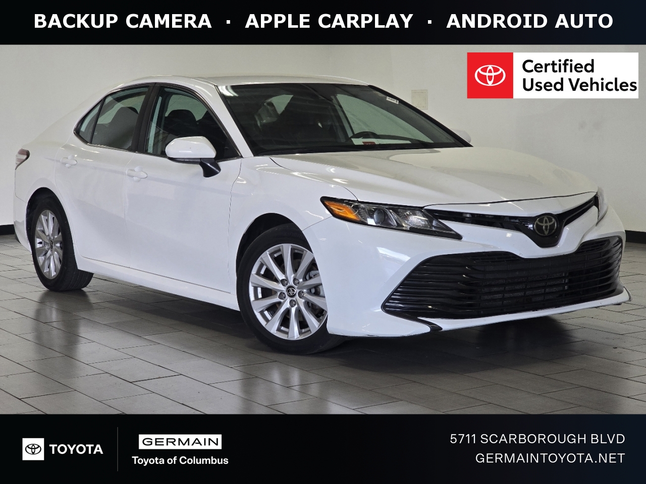 White 2020 Toyota Camry LE FWD Sedan Front-Wheel Drive 8-Speed Automatic