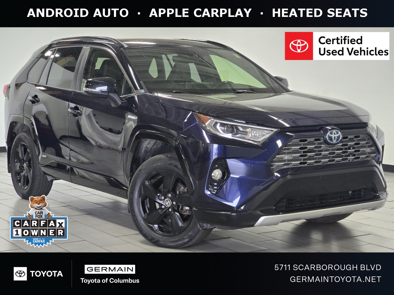 Blue Print w/Midnight Black Roof 2020 Toyota RAV4 Hybrid XSE AWD SUV / Crossover All-Wheel Drive Continuously Variable Transmission