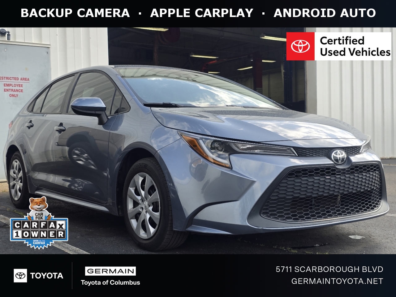 Celestite 2022 Toyota Corolla LE FWD Sedan Front-Wheel Drive Continuously Variable Transmission