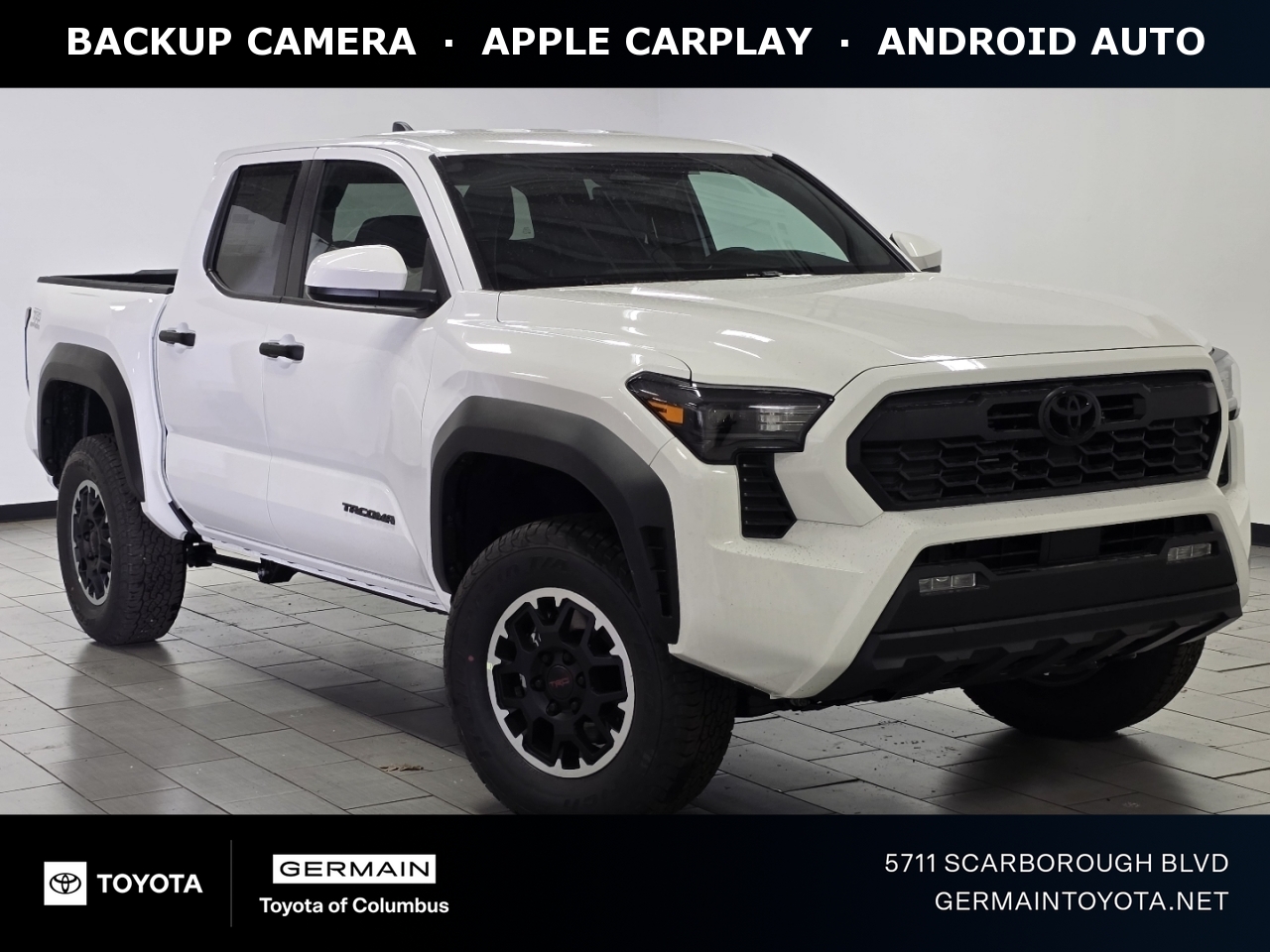 White 2026 Toyota Tacoma Pickup Truck Four-Wheel Drive 6-Speed Manual