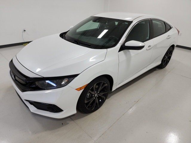 Used, 2021 Honda Civic Sedan Sport CVT, White, ME001070-6