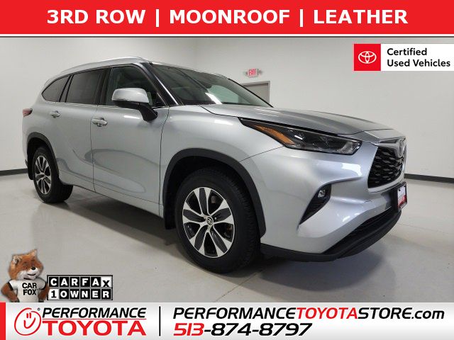 Certified, 2021 Toyota Highlander XLE AWD, Silver, MS100543-1