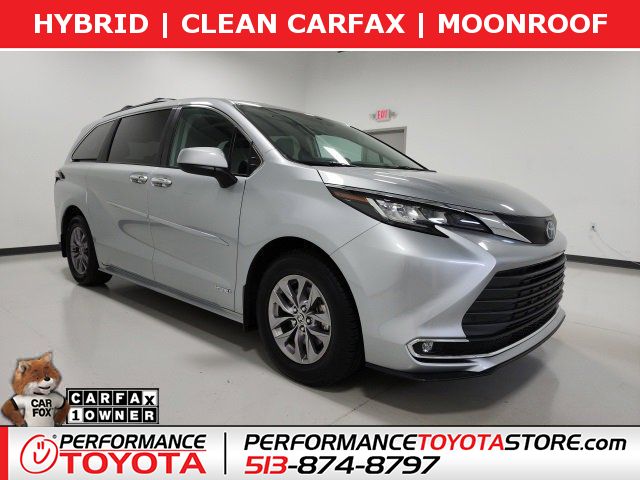 Used, 2021 Toyota Sienna XLE FWD 7-Passenger, Silver, MS003514-1