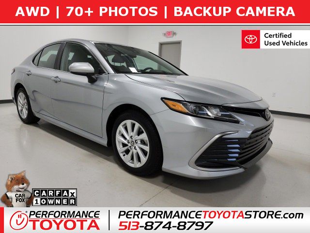 Certified, 2023 Toyota Camry LE Auto AWD, Silver, PU092963-1