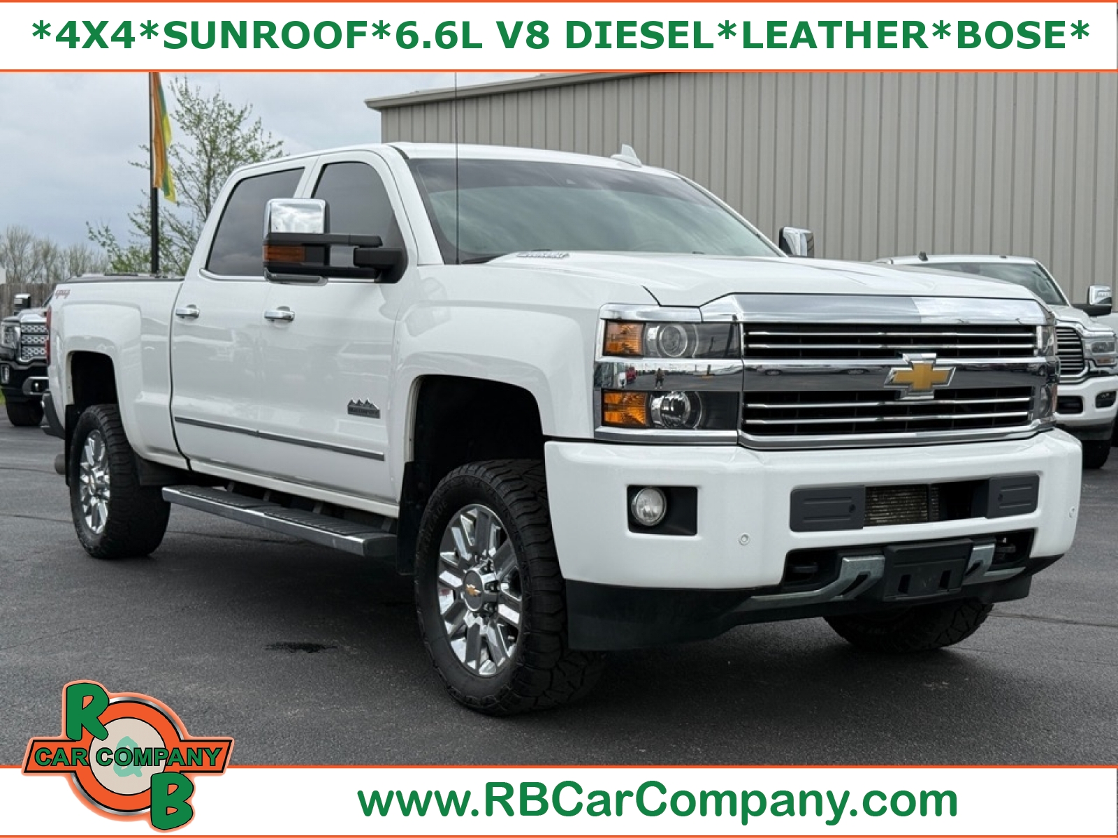 White 2015 Chevrolet Silverado 2500HD High Country Crew Cab 4WD Pickup Truck Four-Wheel Drive 6-Speed Automatic