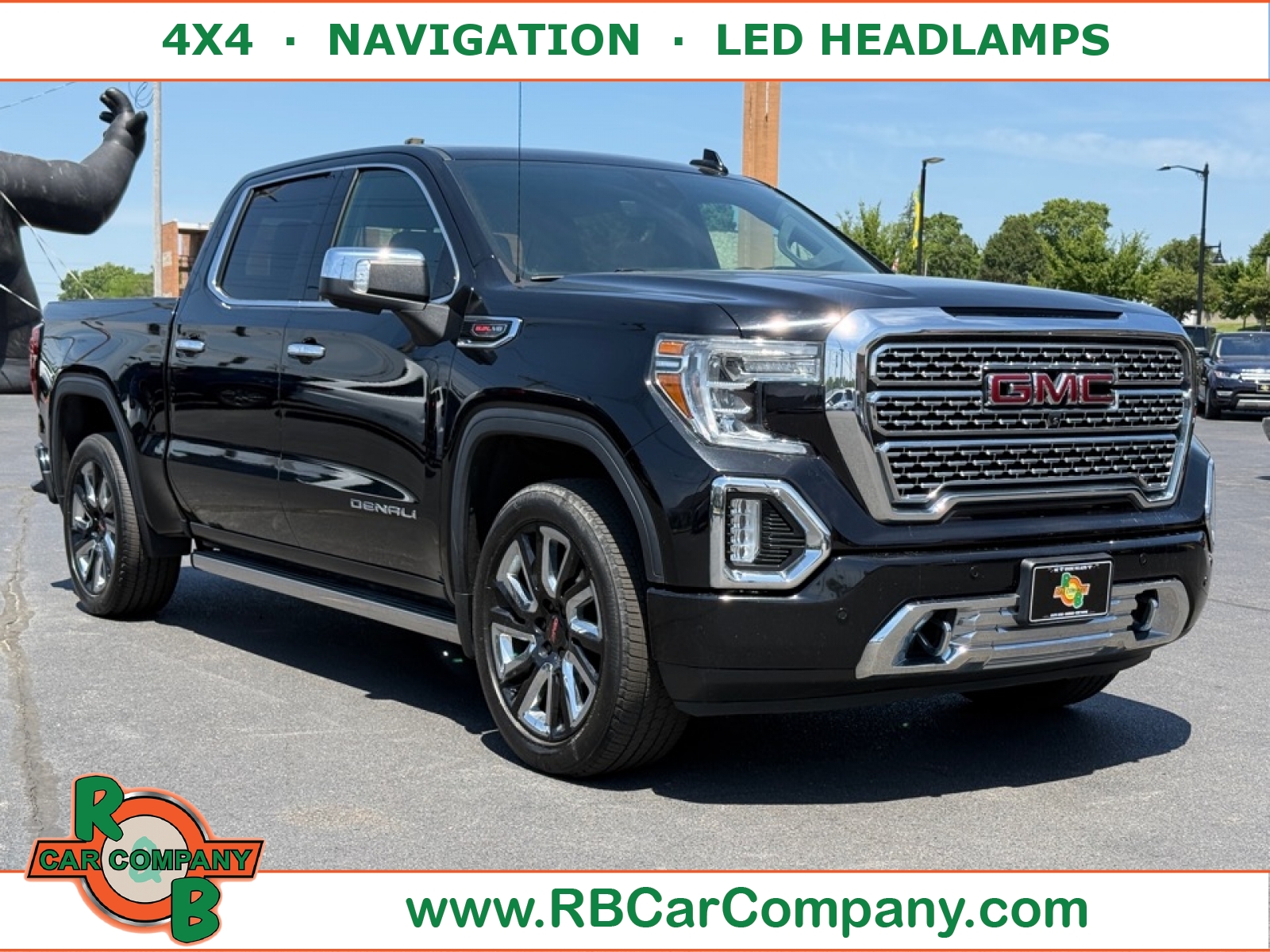 Black 2019 GMC Sierra 1500 Denali Crew Cab 4WD Pickup Truck Four-Wheel Drive Automatic