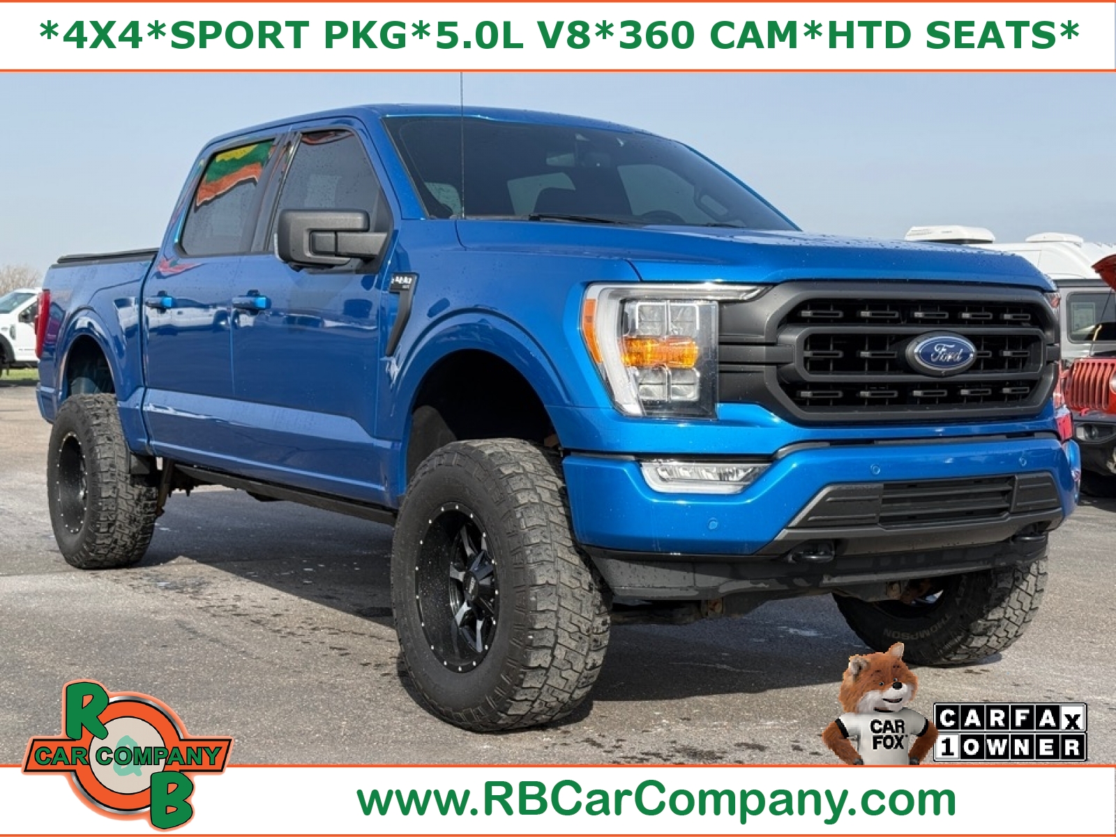 Blue 2021 Ford F-150 XLT SuperCrew 4WD Pickup Truck Four-Wheel Drive Automatic