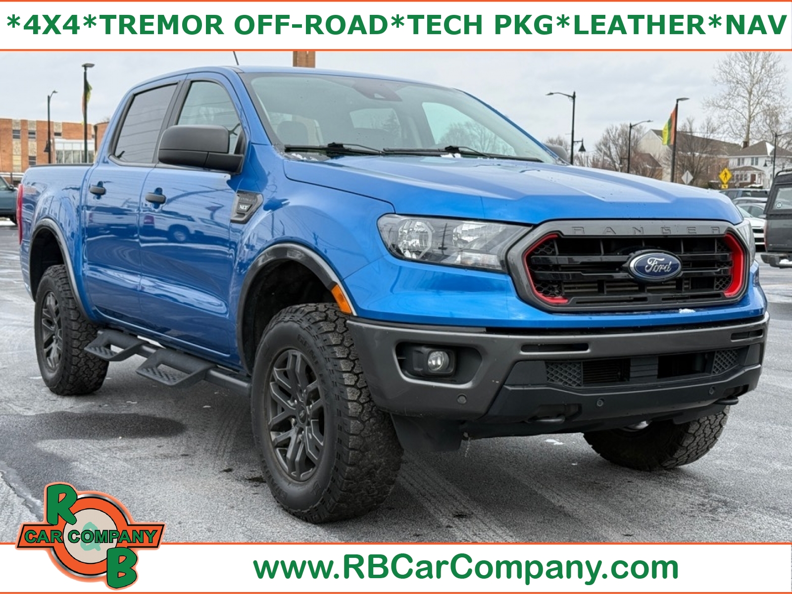 Blue 2022 Ford Ranger XLT SuperCrew 4WD Pickup Truck Four-Wheel Drive Automatic