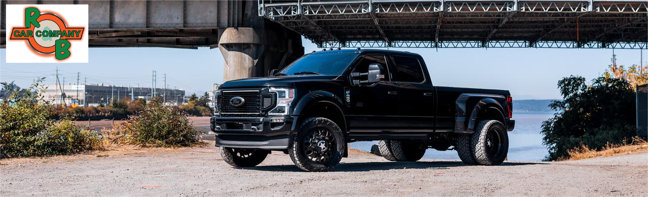 Used Ford Super Duty dually truck on dealership lot in Indiana