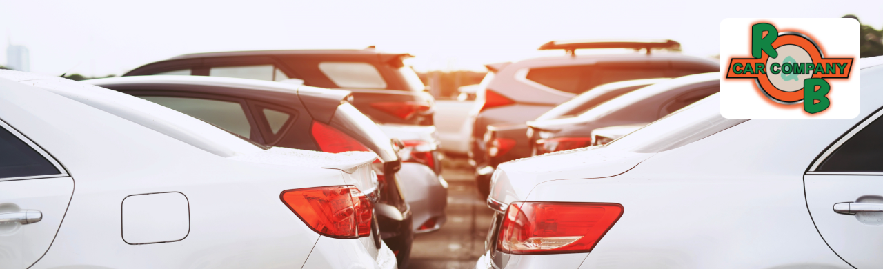 Wide selection of used cars displayed at R&B Car Company near Goshen, Indiana.