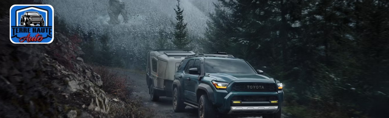 Toyota 4Runner driving by a beautiful road.