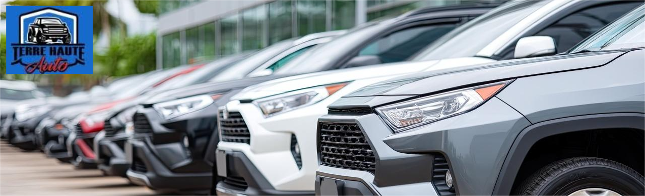 Used SUV parked at the Terre Haute Auto dealership lot