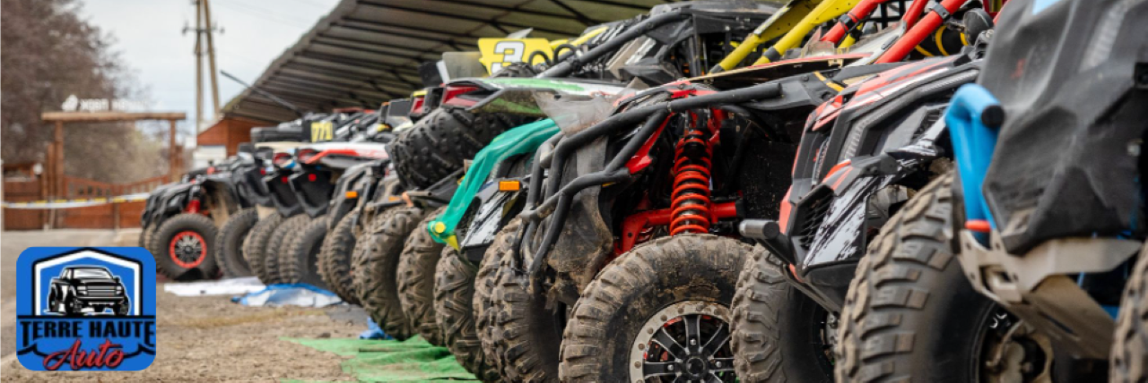 A lineup of top UTV models at Terre Haute Auto, perfect for work and outdoor adventures.