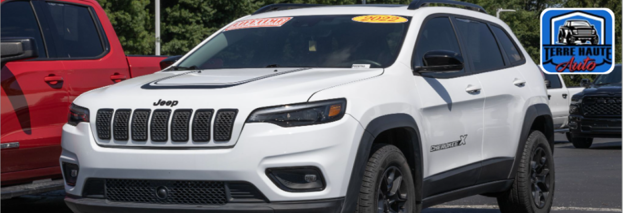 Used Jeep Wrangler displayed on the Terre Haute Auto lot, ready for off-road adventures near Terre Haute, IN.