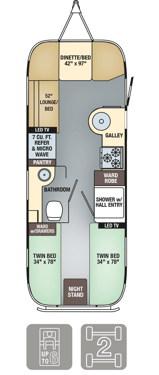 Airstream Interanational Serenity 25 Twin Floor Plan