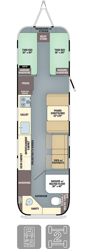 Airstream Classic 33 Twin Floor Plan