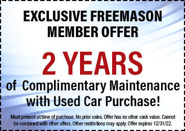 Used Car Coupon - 2 Year complimentary maintenance. T.A.C. apply