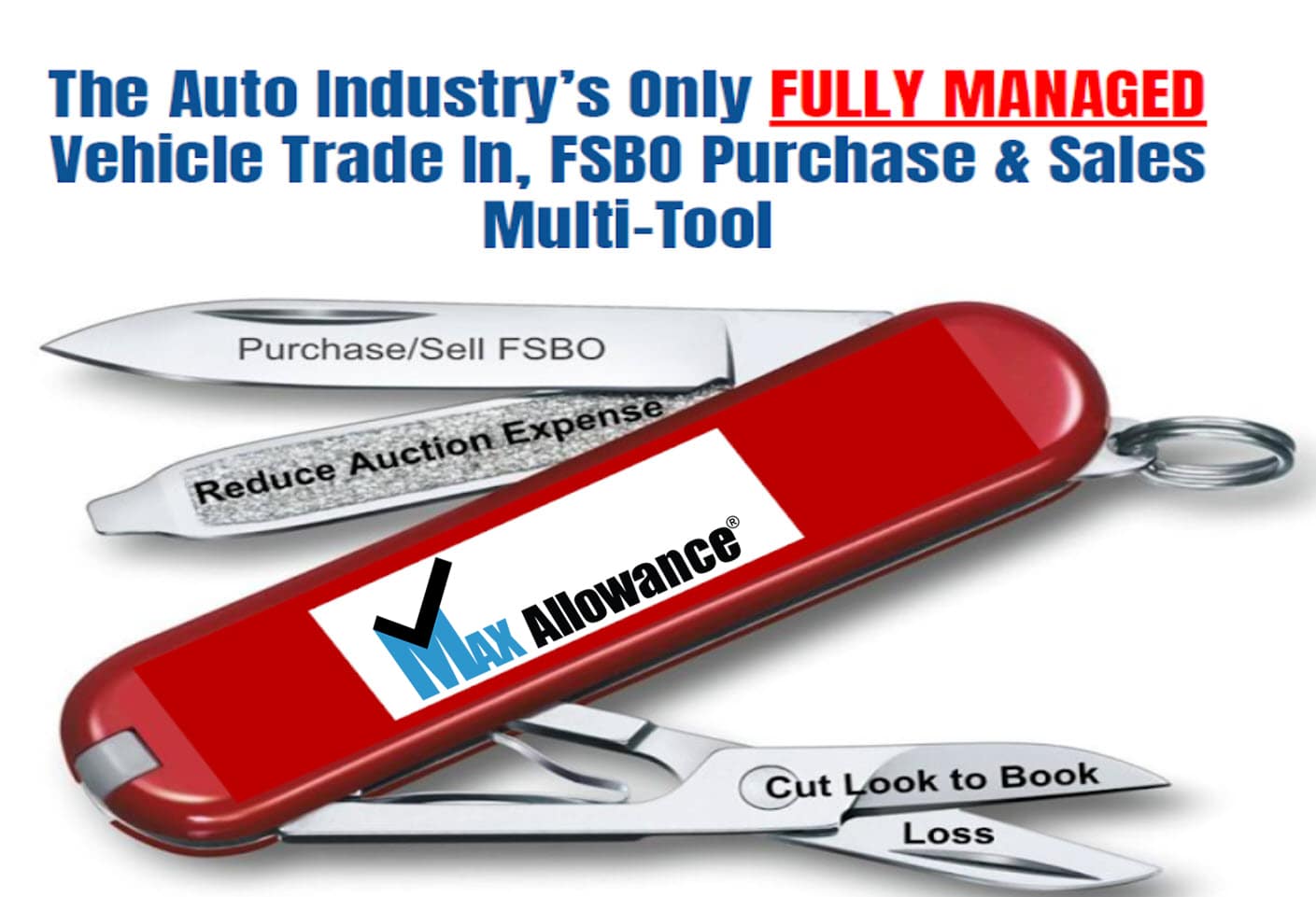 The Auto Industry's Only FULLY MANAGED vehicle trade in, FSBO purchase & sales mutli-tool.