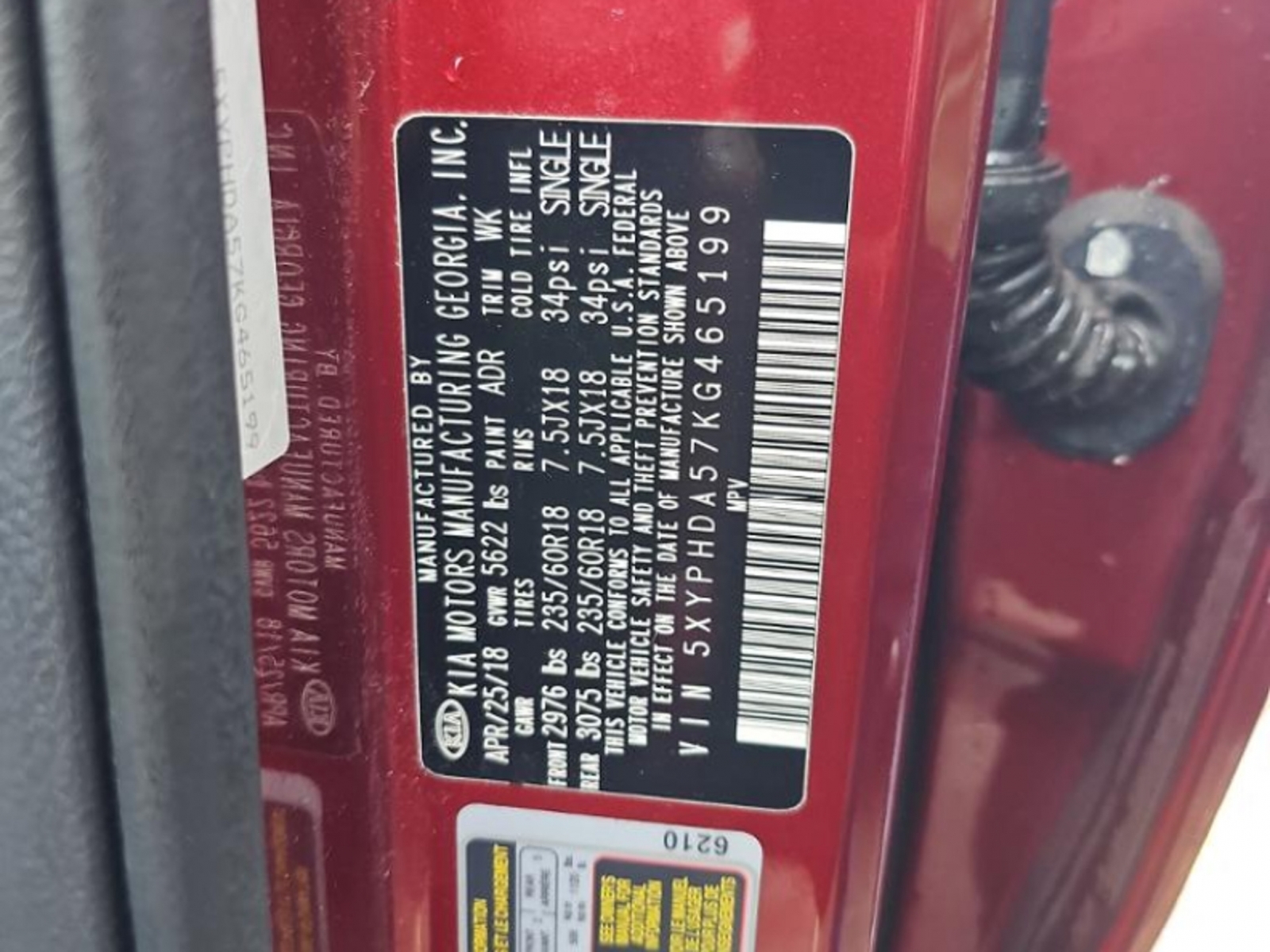 2019 Kia Sorento 3.3L EX, 39391, Photo