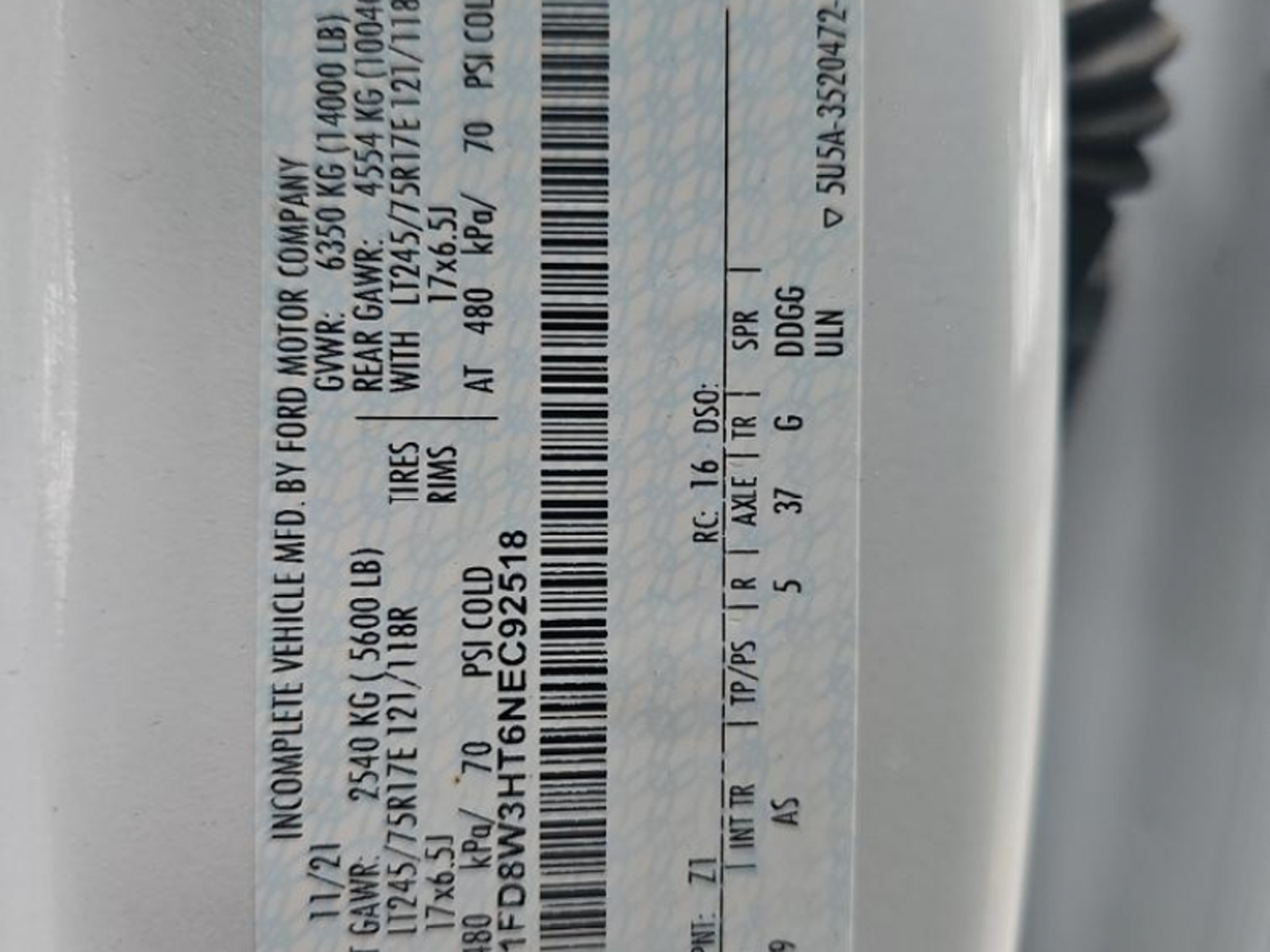 2022 Ford F-350 Chassis XL, 39784, Photo