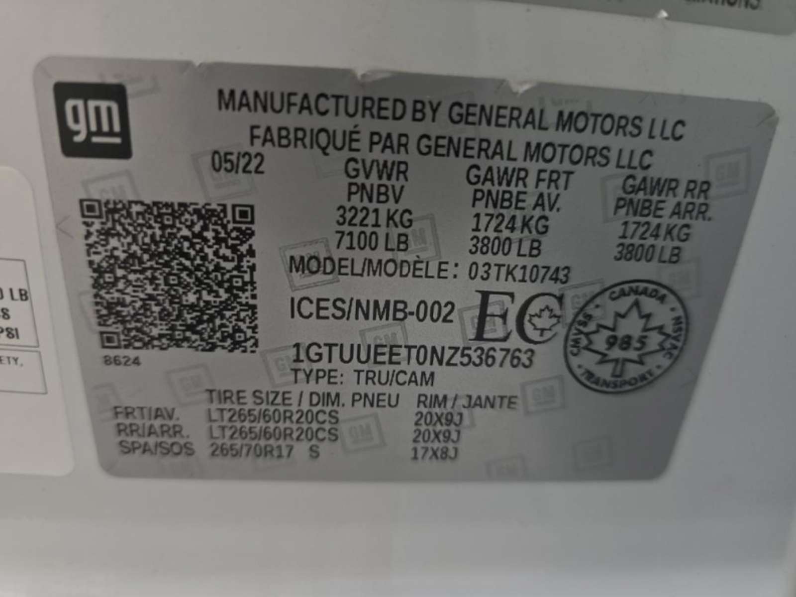 2022 GMC Sierra 1500 AT4, 39764, Photo