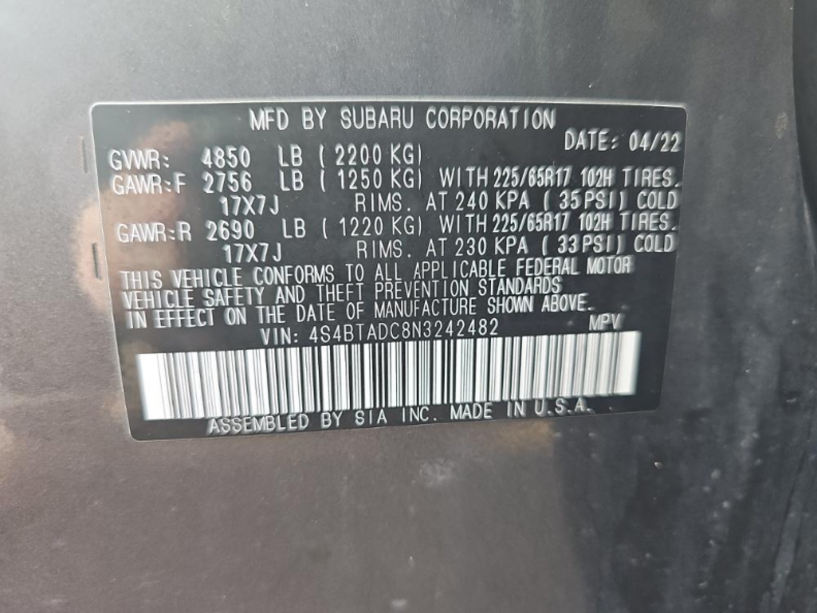 2022 Subaru Outback Premium, 39926, Photo