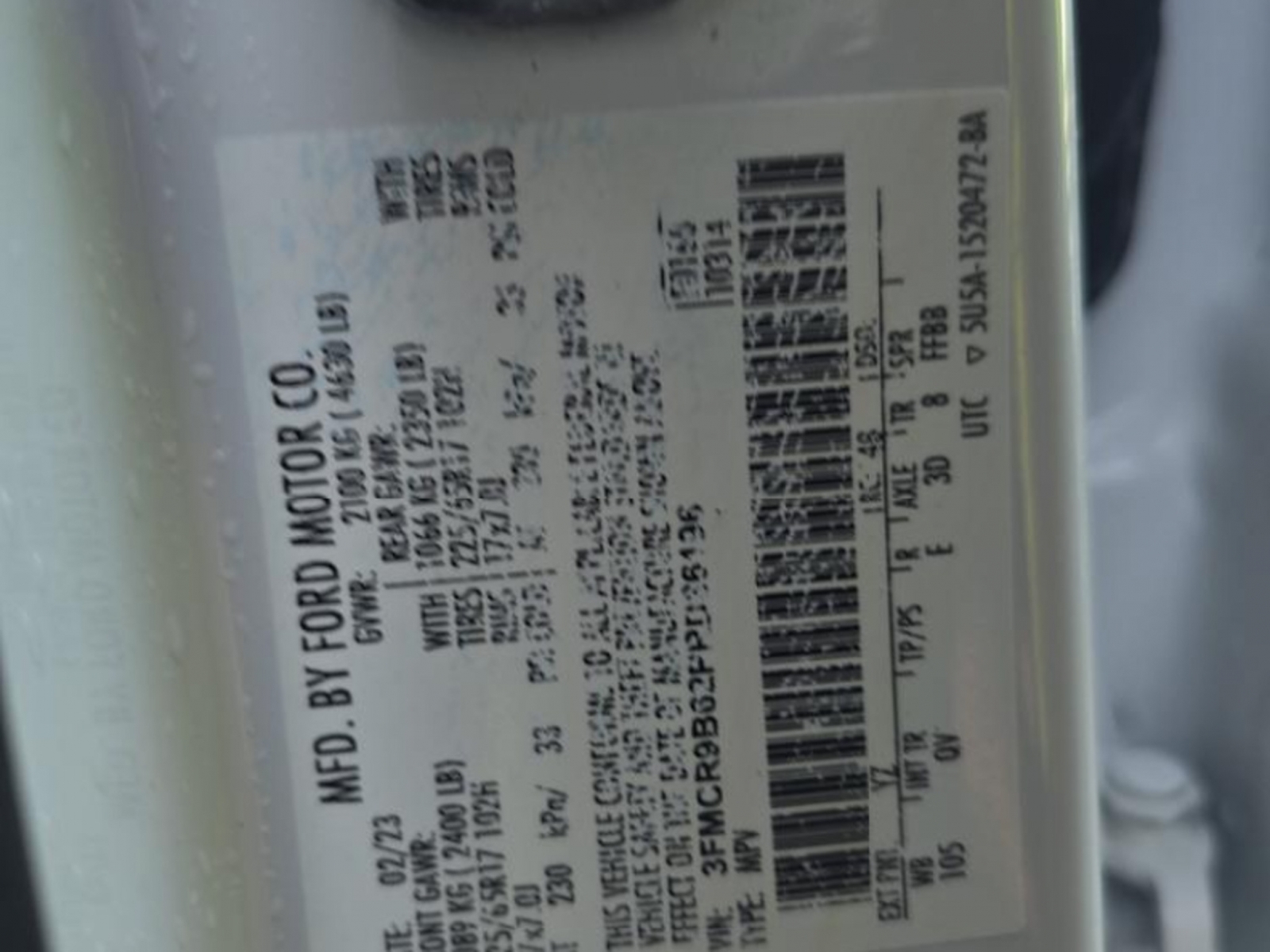2023 Ford  Bronco Utility 4D Big Bend 4WD 1.5L I3 Turbo, 39945, Photo
